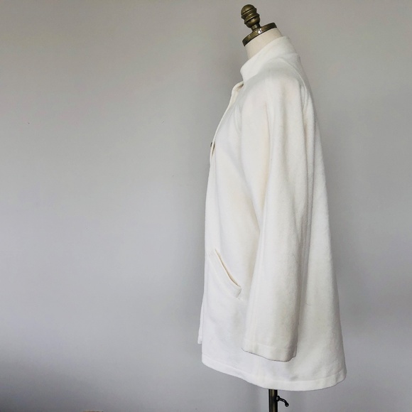 Jacket BLAIR Medium Winter White Button Front Long Sleeves Washable - Picture 5 of 9